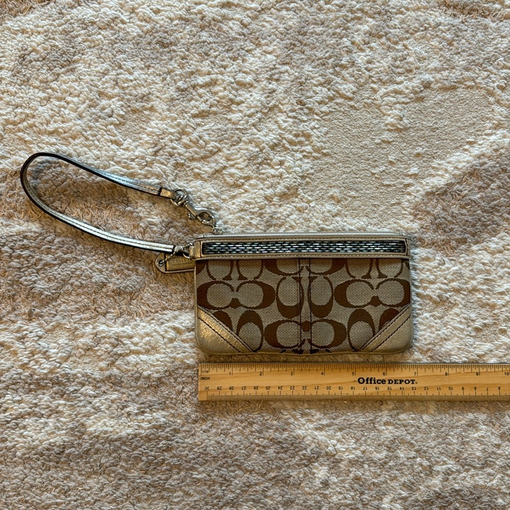 Coach Wristlet w beaded accent